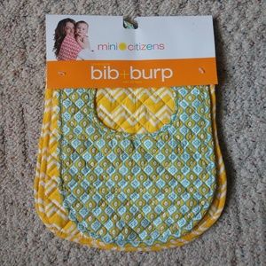 Mini Citizens bib and burp cloth